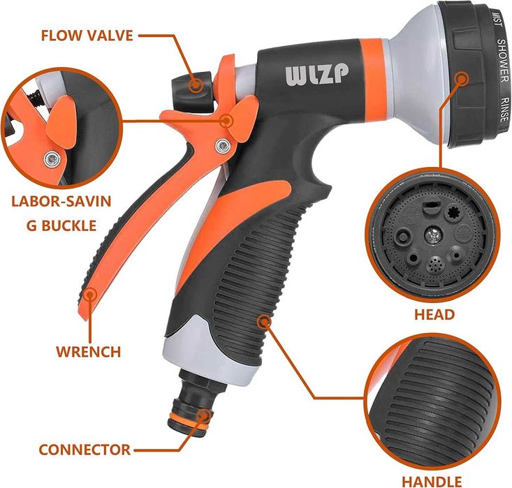 НОВ! Комплект от 2 градински пистолети с 8 режима на водна струя