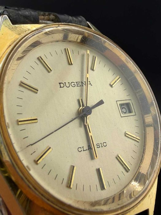 Ceas Dugena Classic Vintage Mecanic – Dată – Stare Foarte Bună