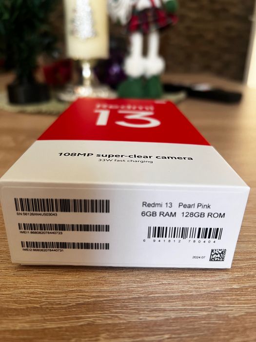 Смартфон Xiaomi Redmi 13, 6GB RAM, 128 GB, Pearl Pink