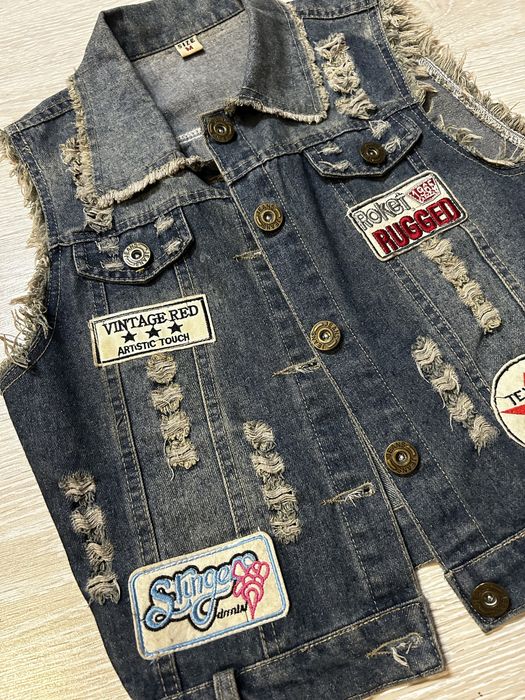 Дамско дънково елече без ръкав