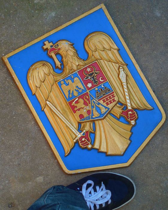 Stema Mare a României - Blazon în Relief cu Acvila Națională - Metal Masiv 4,6 kg.