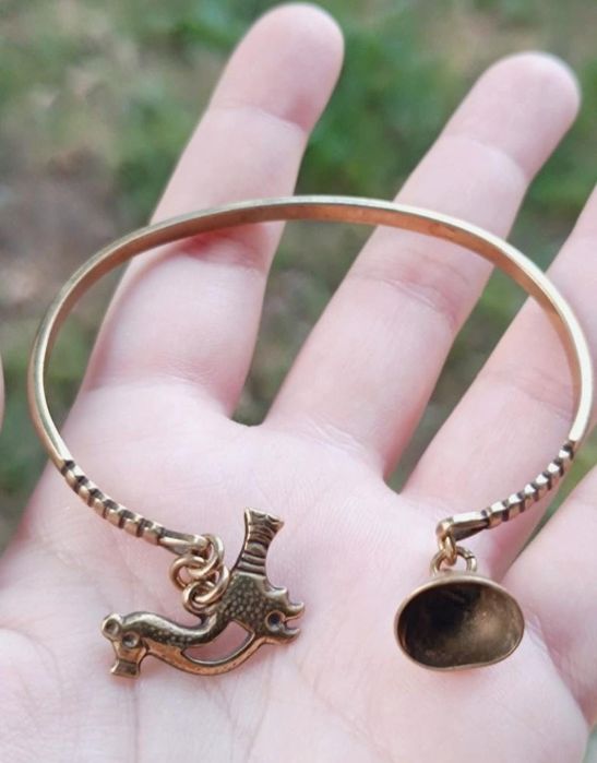 Bratara semi-fixa veche din bronz, Kalevala Koru, copii