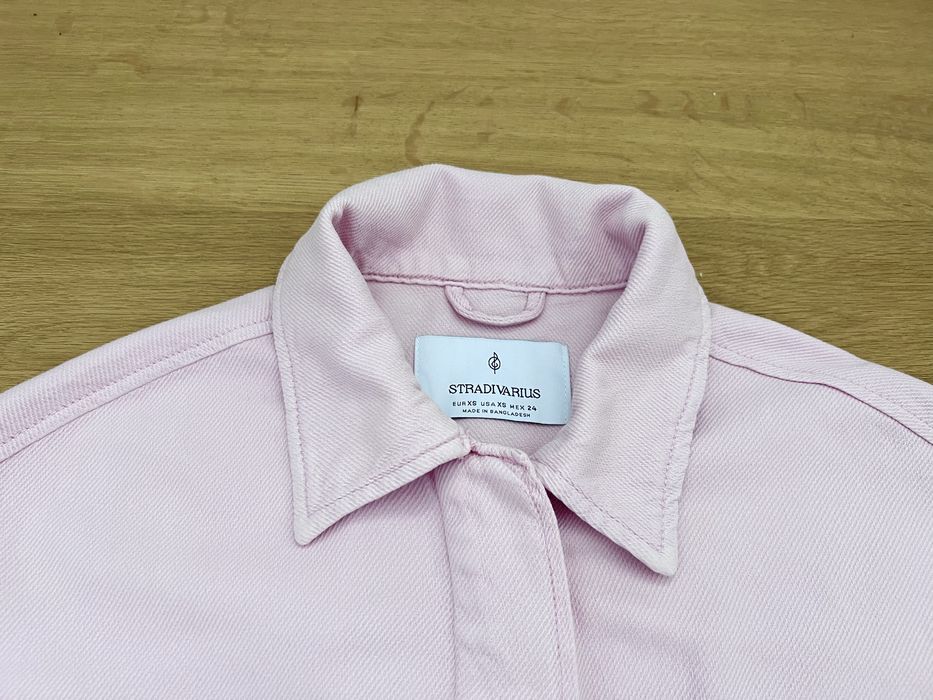 Jachetă denim roz, Stradivarius, XS/34-36