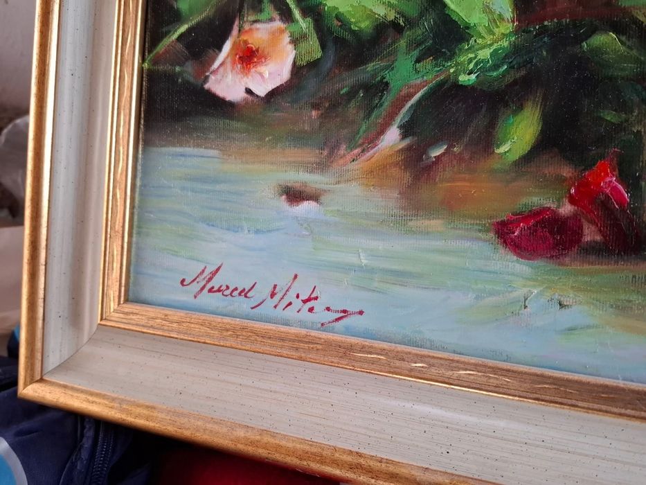 Pictură veche pe pânză, semnată Marcel Mitea