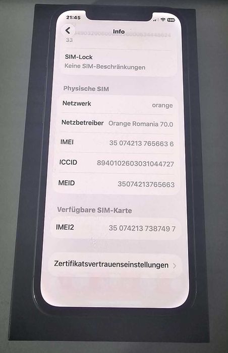 IPhone 12 Pro 128 GB baterie 100%