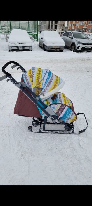 Детский зимний санка коляска 2/1