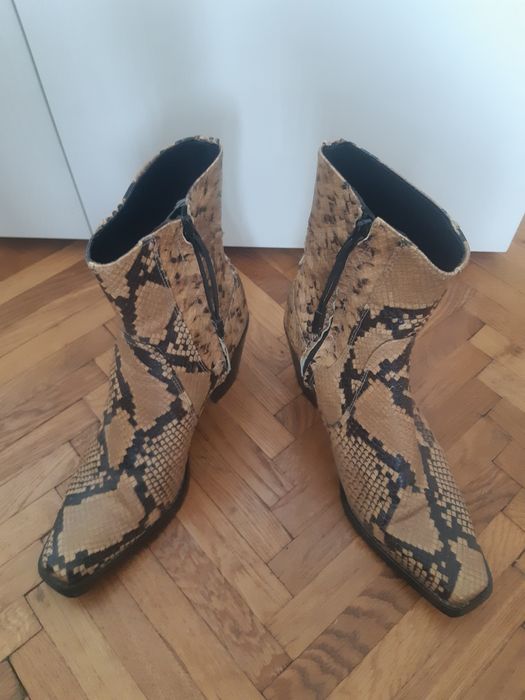 Cizme Zara piele naturala snake print