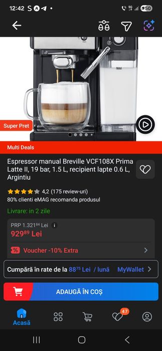 Expressor manual Breville Prima latte 2