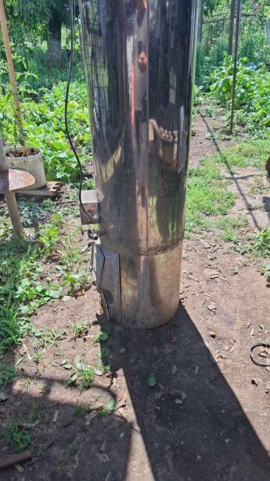 Boiler pe pe lemne din inox cu soba