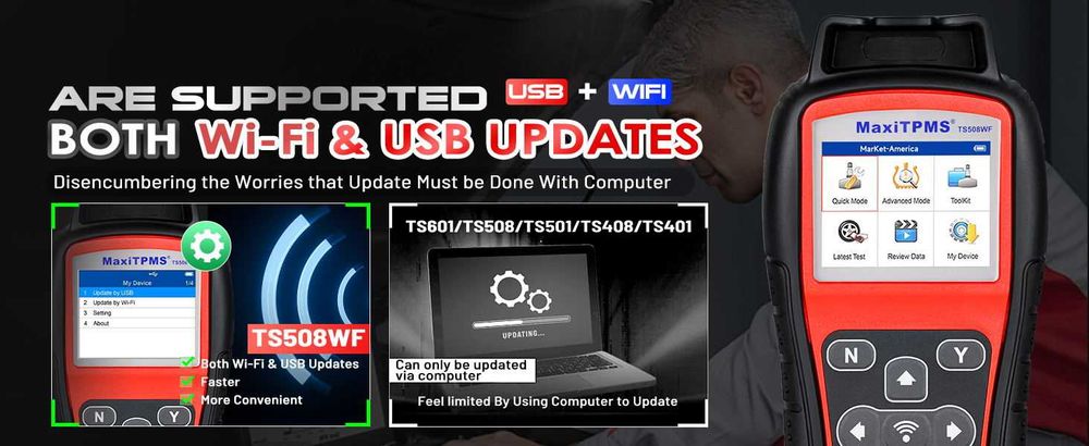 Уред за програмиране на TPMS Датчици Autel TS508WF, доживотни ъпдейти