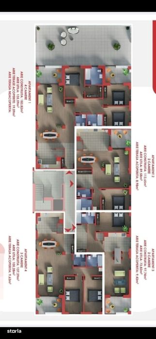 Apartament 4 camere,3bai,136mp.utili+19mp terase acoperite