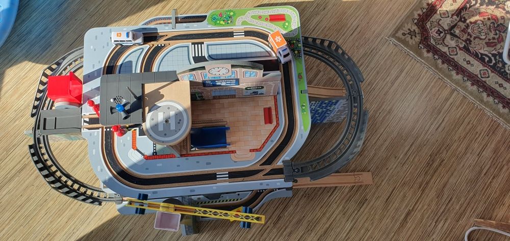 Голяма дървена писта Playtive Trsin station junior set XXL