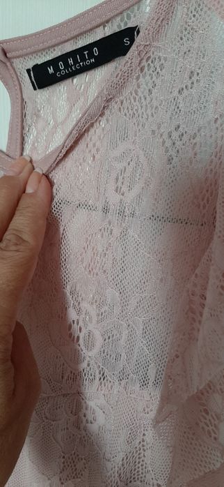 Rochie dantela roz prafuit S