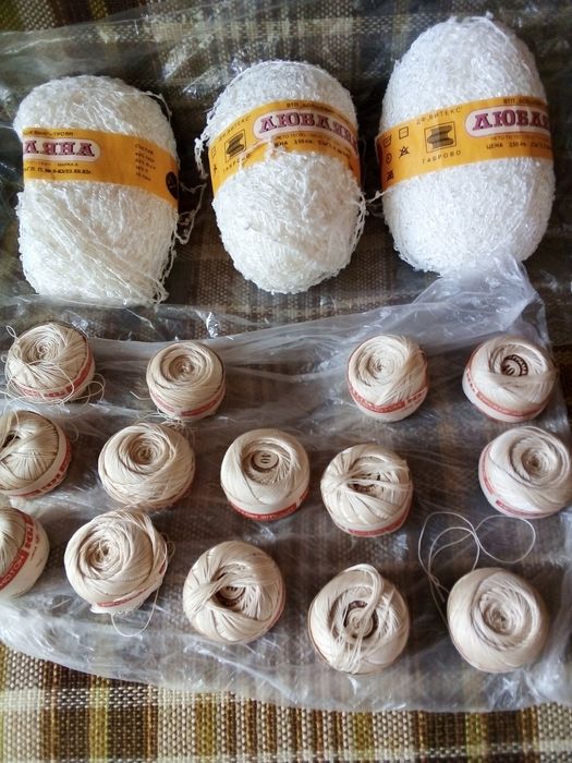 Домашно тъкани черги, бяло букле, конец кроше нотон