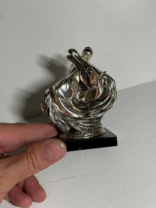 MINIATURA STATUETA Laminata ARGINT 925 - STILARTE - 3 Cai - Vintage !