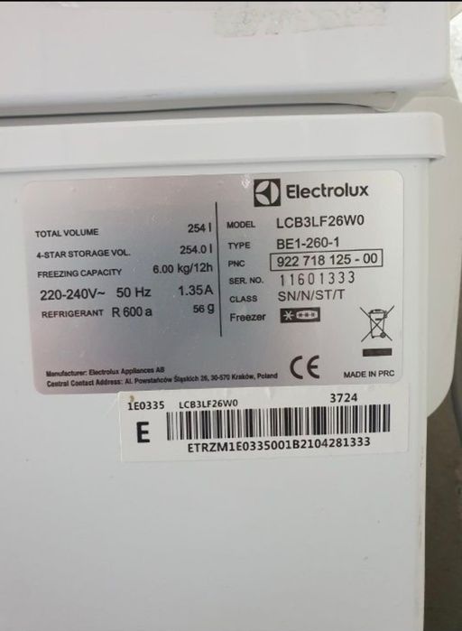Combina frigorifica Electrolux 254l