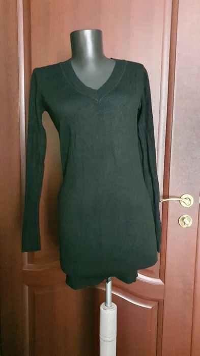 Pulover negru din cașmir și lana