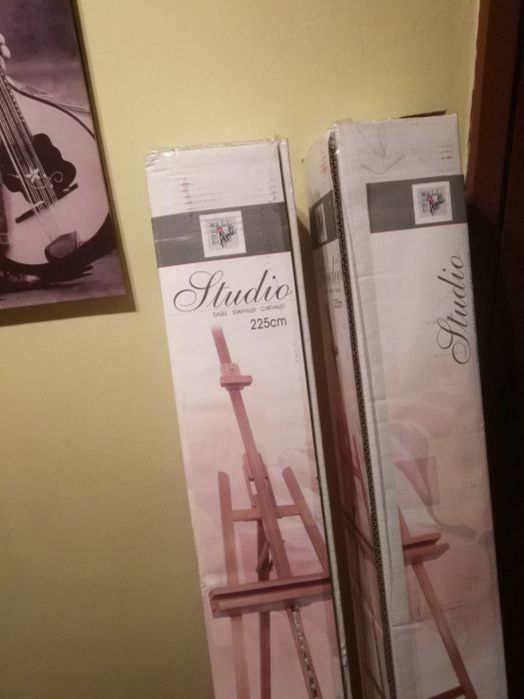 Şevalet pictură/pictat profesional, studio/ atelier, lemn masiv, NOU