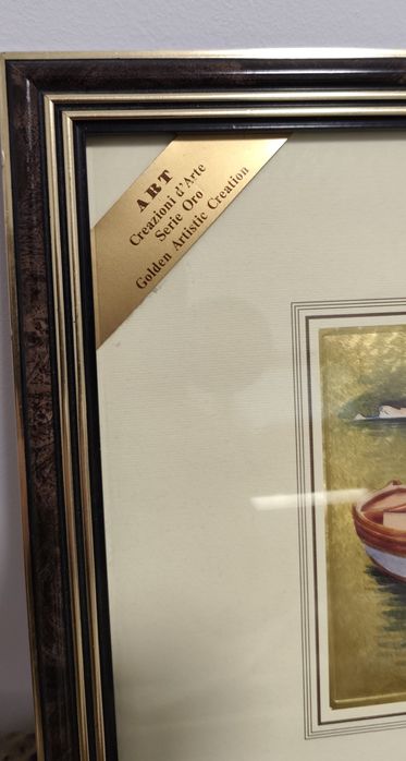 Pictura este realizată pe foi de aluminiu anodizat ( placate cu aur )