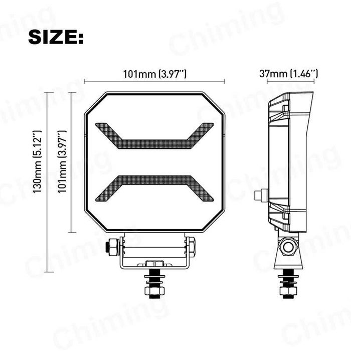 Мощен 100W LED Диоден ФАР БЯЛО+ЧЕРВЕНО за Джипове Трактори АТВ Камиони