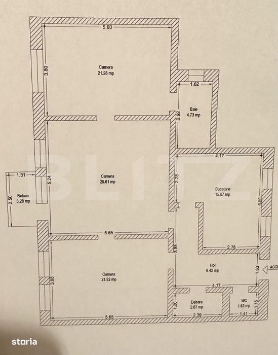 Apartament 3 camere, 110 mp, zona Piata Maria