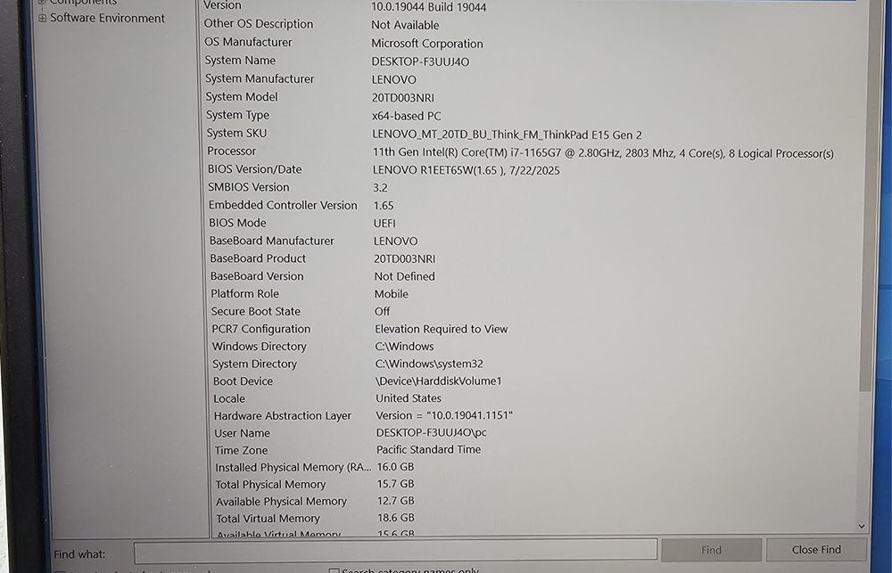 ThinkPad E15 Gen 2 I7