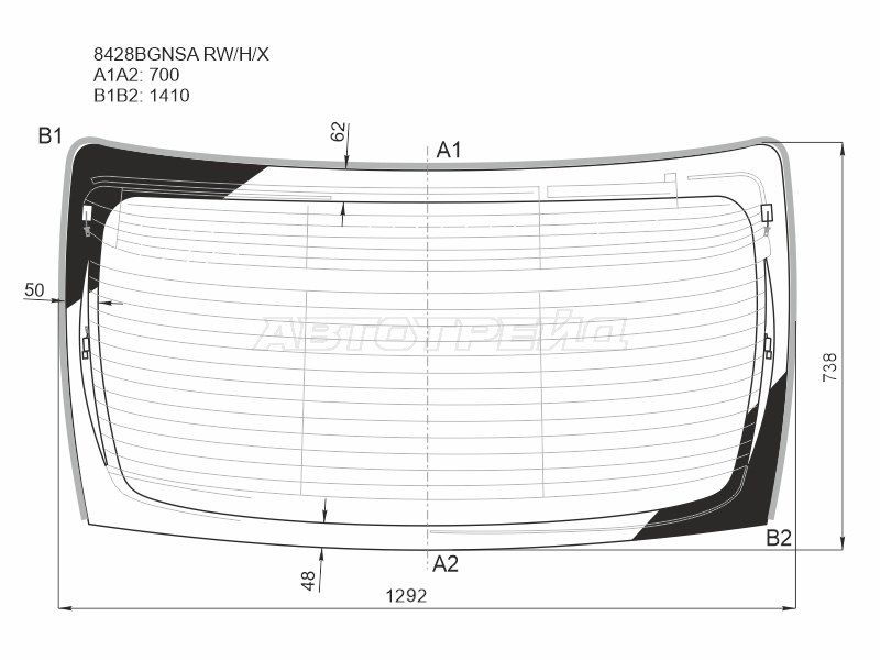 Стекло заднее Toyota Camry