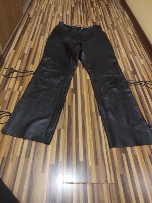 Pantaloni piele naturala (culoare galben)