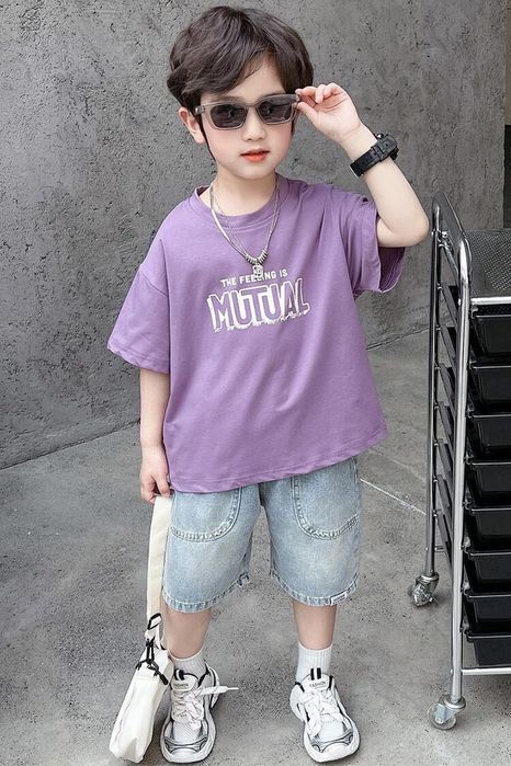 Стильный и удобный детский костюм из чистого хлопка, сделанный в Китае