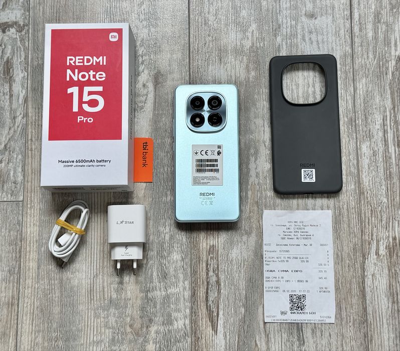 Redmi Note 15 Pro 256 GB 8+8 GB Ram Гаранционен Батерия 6500 mAh