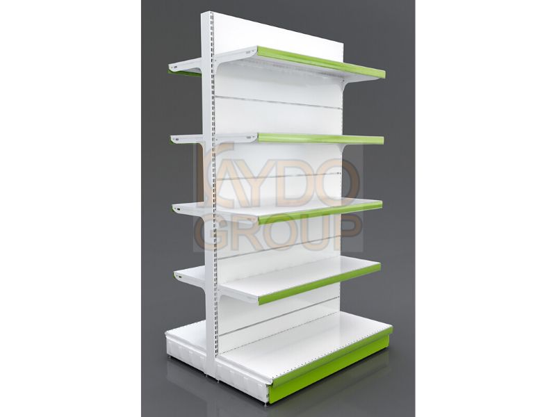 Нови, налични Стелажи за магазин, стенен и островен, метален регал