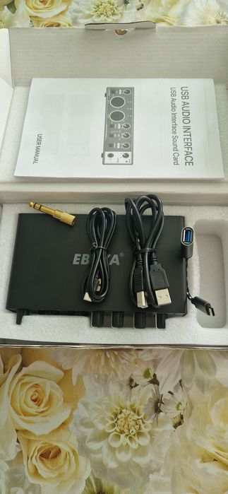 Звукова карта EBXYA 24-битова/192 kHz USB, MIC/XLR/линейни входове