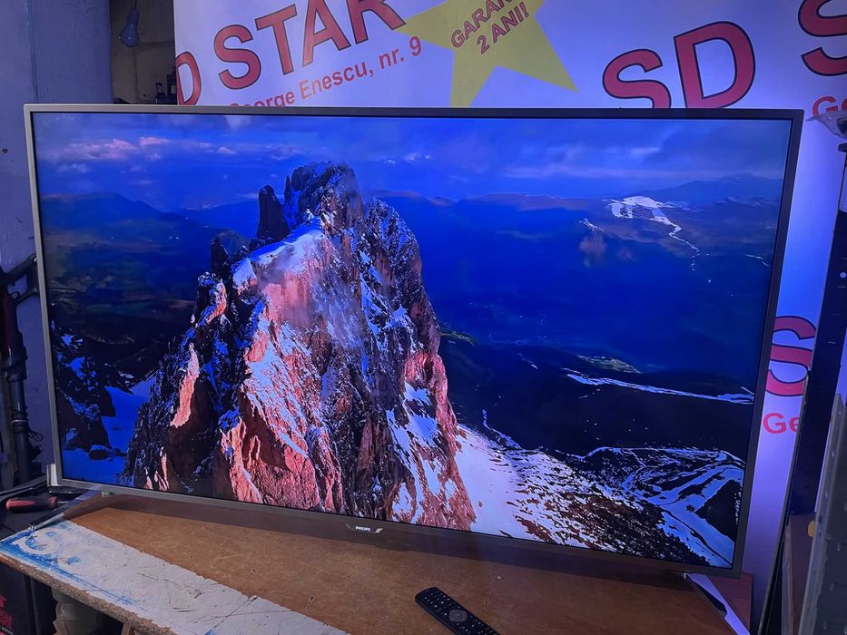 Televizor Smart Android AMBILIGHT  4K Ultra HD Philips 55PUS7272/140 cm Garantie 2 ani
