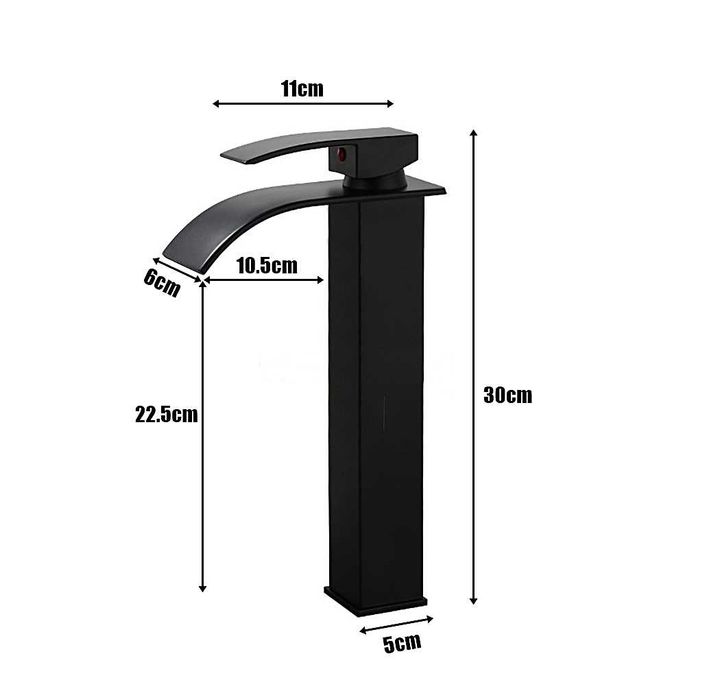Baterie Cascada Lavoar Chiuveta Baie Bucatarie Modern Neagra Inalta