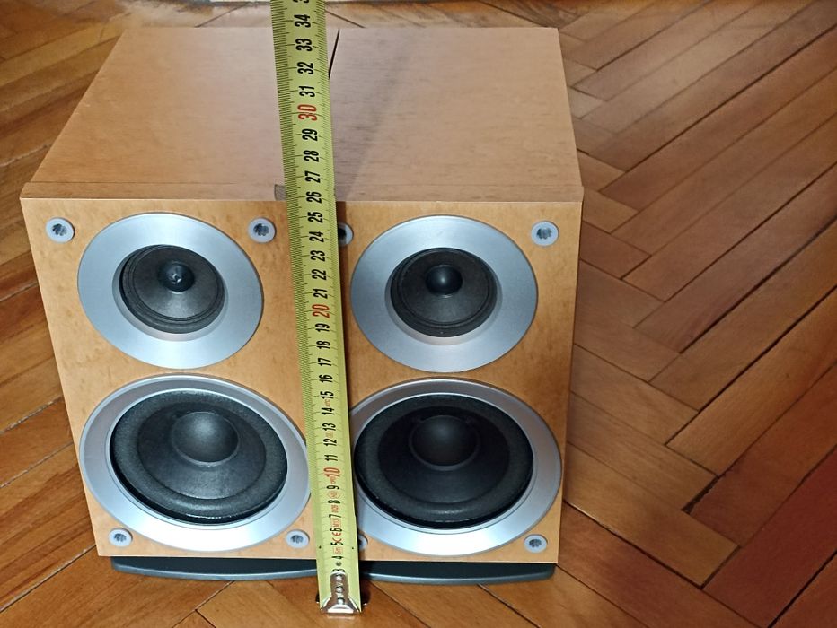 Set/PerecheBoxeAudio-Raft cu talpă mică, SB-PM18, 6ohmi, 2x60W, impecabile, cu plasa protecție și ieșire separată 2 cai, originale-Panasonic.