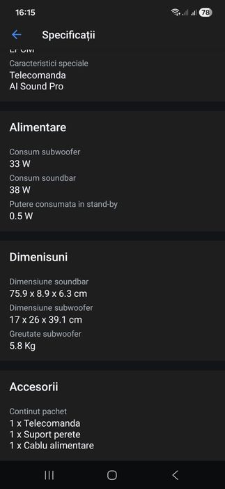 Soundbar LG S40Q, Bluetooth, Subwoofer Wireless, Negru