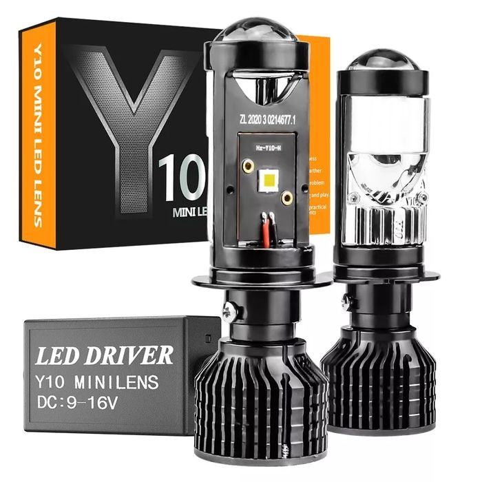 Set Becuri Led H4 H7 cu LUPA 1" Canbus 120w 24.000 Lumeni 6000k