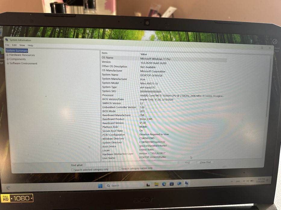 Acer Nitro 5 AN515-55 Gaming Laptop i5 / 16GB / GTX 1650 Ti / 450GB