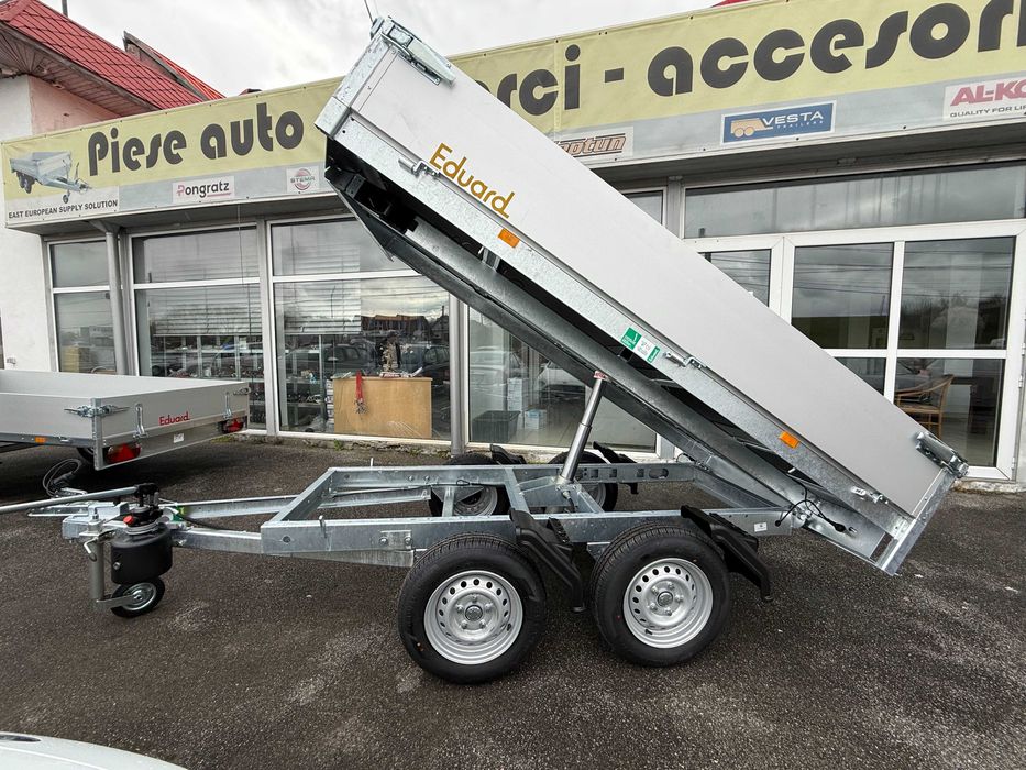 Remorca auto Eduard 750kg, obloane aluminiu, 1 ax / 2 axe, rabatare ALTA