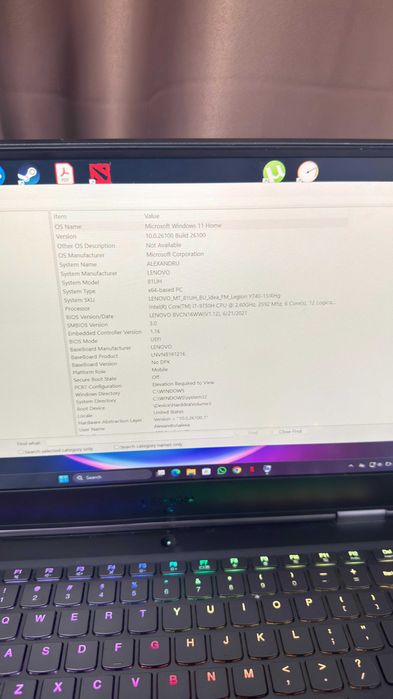 Laptop Lenovo Legion  Y740 RTX 2070 8GB/ i79750H/ 16GB/ SSD 1TB/ 143Hz