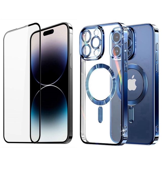 Husa Magneti Marble + Folie Sticla Iphone 14/15/16E/17/PRO/MAX/PLUS