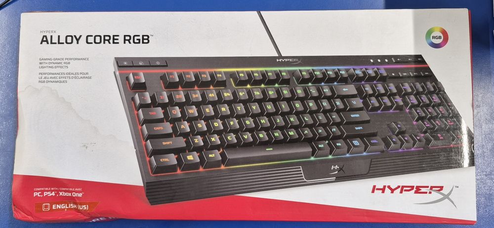 Tastatura gaming HyperX Alloy Core RGB, Nouă