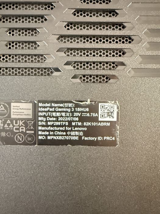 Laptop Gaming Lenovo Ideapad i5 11320H, 16GB Ram, SSD 512GB, RTX 3050