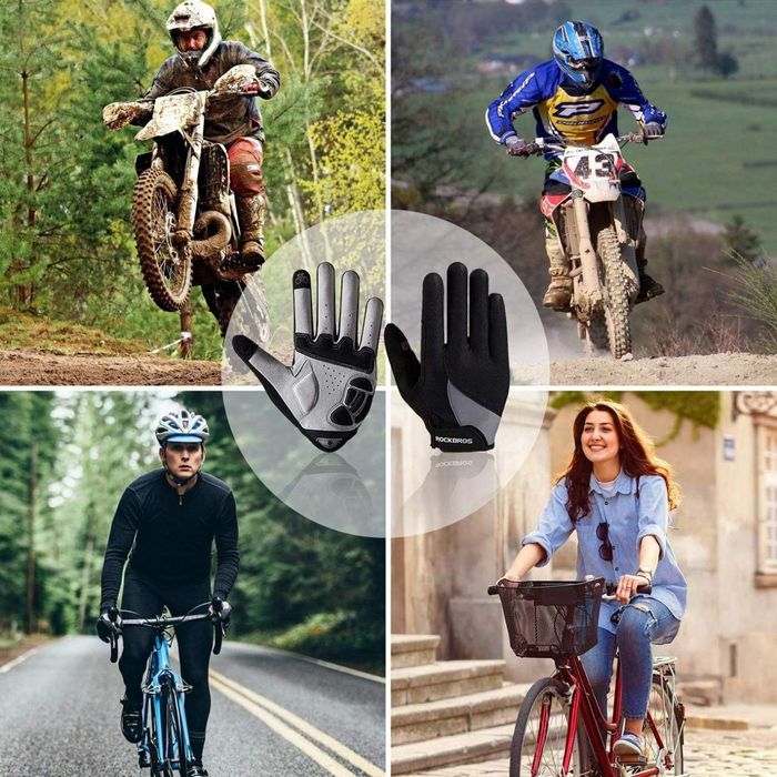 Вело перчатки с пальцами ROCKBROS S030 S, M, L, XL, XXL.Велоперчатки.