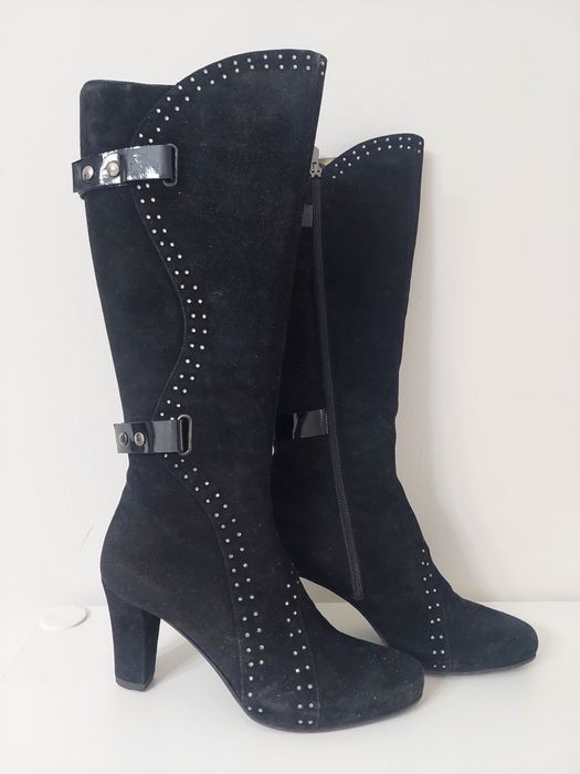 Сапоги осенние замшевые