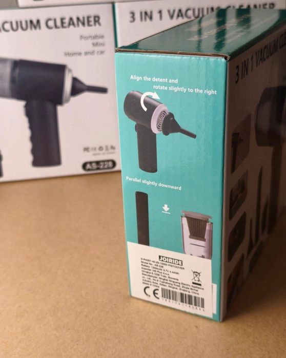 Mini Aspirator Portabil, Cablu Încărcare Usb-C+ Accesorii // Nou in cutie  - Stoc 80+ buc