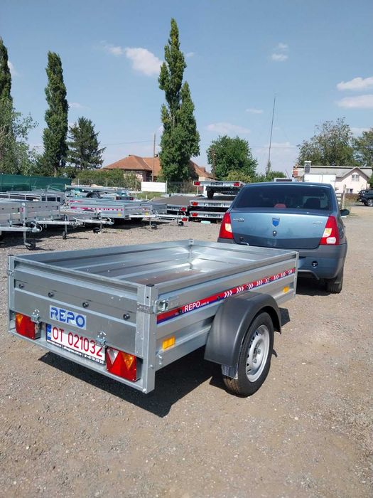Remorcă auto 750kg REPO – Carte RAR, asigurare și număr roșu
