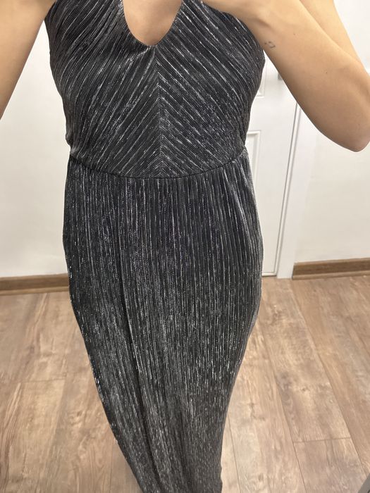 Платье вечернее темное серебро