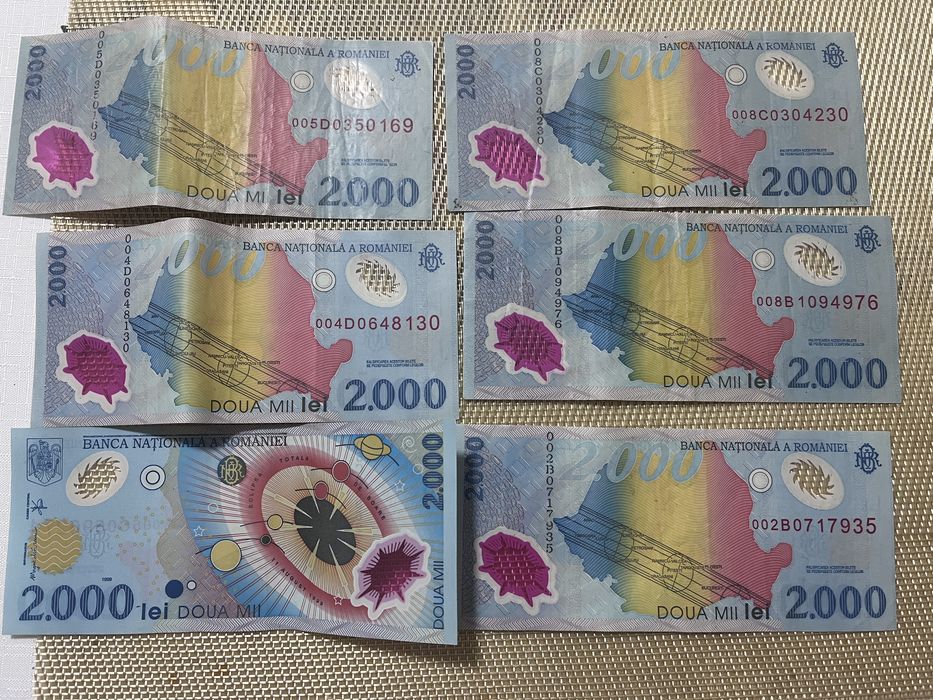 Bacnota eclipsa 2000 lei An 1999