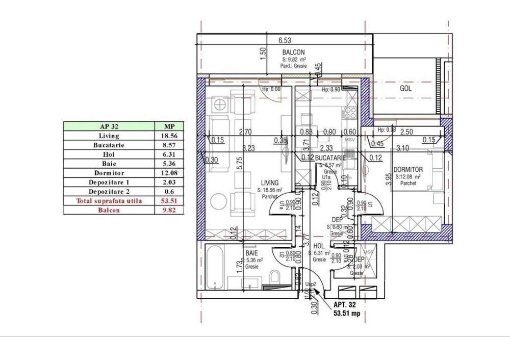 Apartament Nou ,2 camere ,54 m2 ,decomandat ,Sala Polivalenta